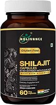 HOLIVANCE Himalayan Shilajit 500mg Maximum Potency Organic Capsules 60 Count with Fulvic Acid & Trace Minerals for Enhanced Energy and Immune Support Men & Women Better Than Shilajit Resin