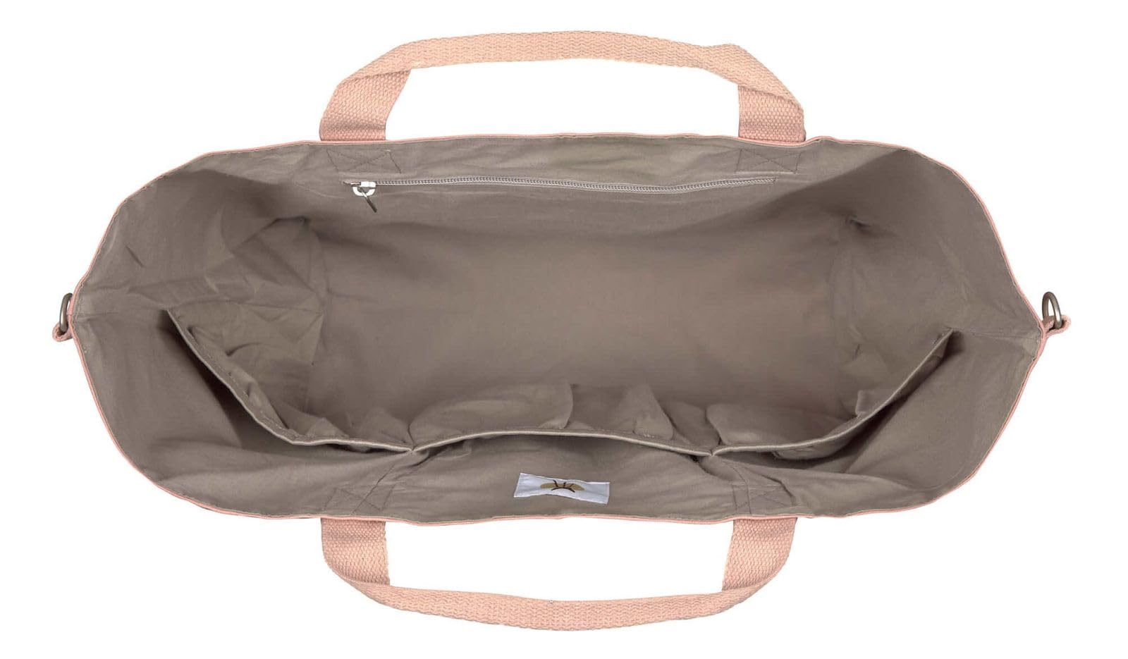 LÄSSIG Baby Einkaufstasche Kinderwagentasche Bio-Baumwolle waschbar/Green Label Cotton Statement Shopper, Rose, 1101034787