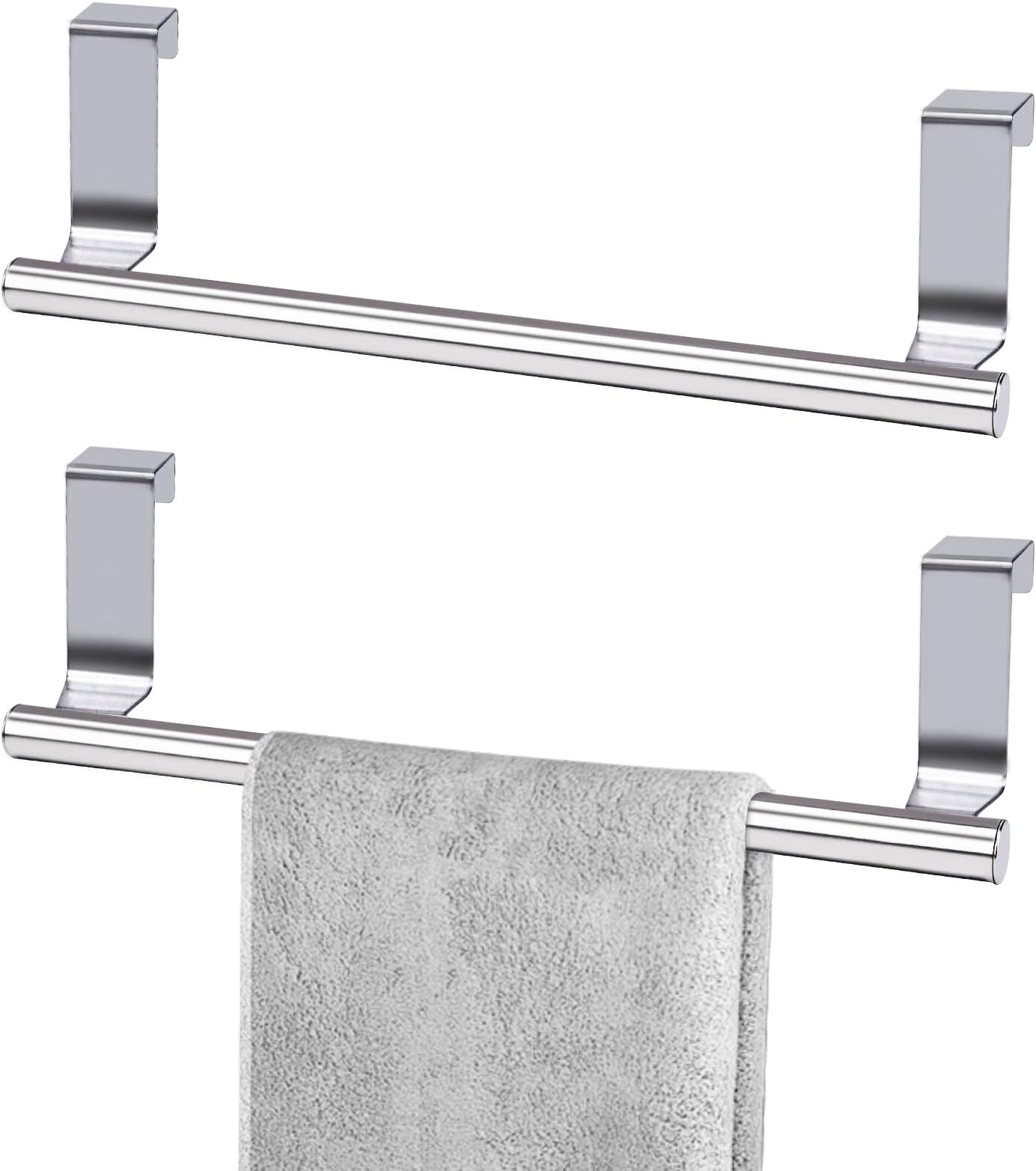 DOITOOL 2pcs Door Towel Rack Metal Clothes Hanger Wall