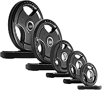 Vista 14 de RitFit Weight Plates for Barbell, 2-Inch Olympic Rubber Grip Plates for Weightlifting and Strength Training in Home & Gym, Single, Pair and Sets