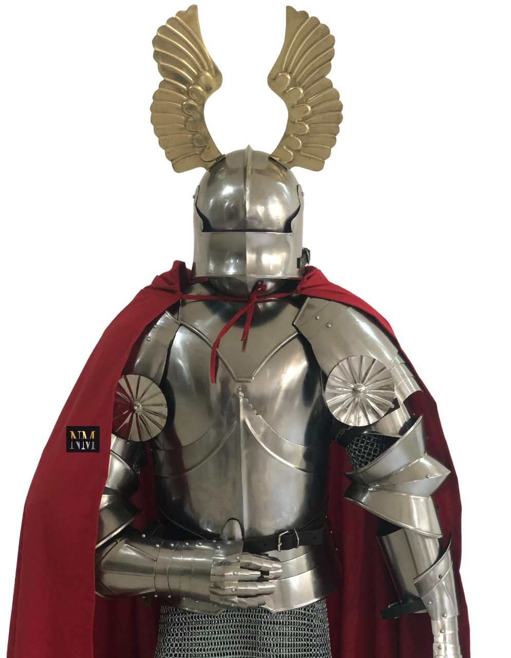 NauticalMart Medieval Knight's Suit of Armor SCA LARP Halloween Reenactment Full Body Cosplay Costume (Gothic Wing Armor)