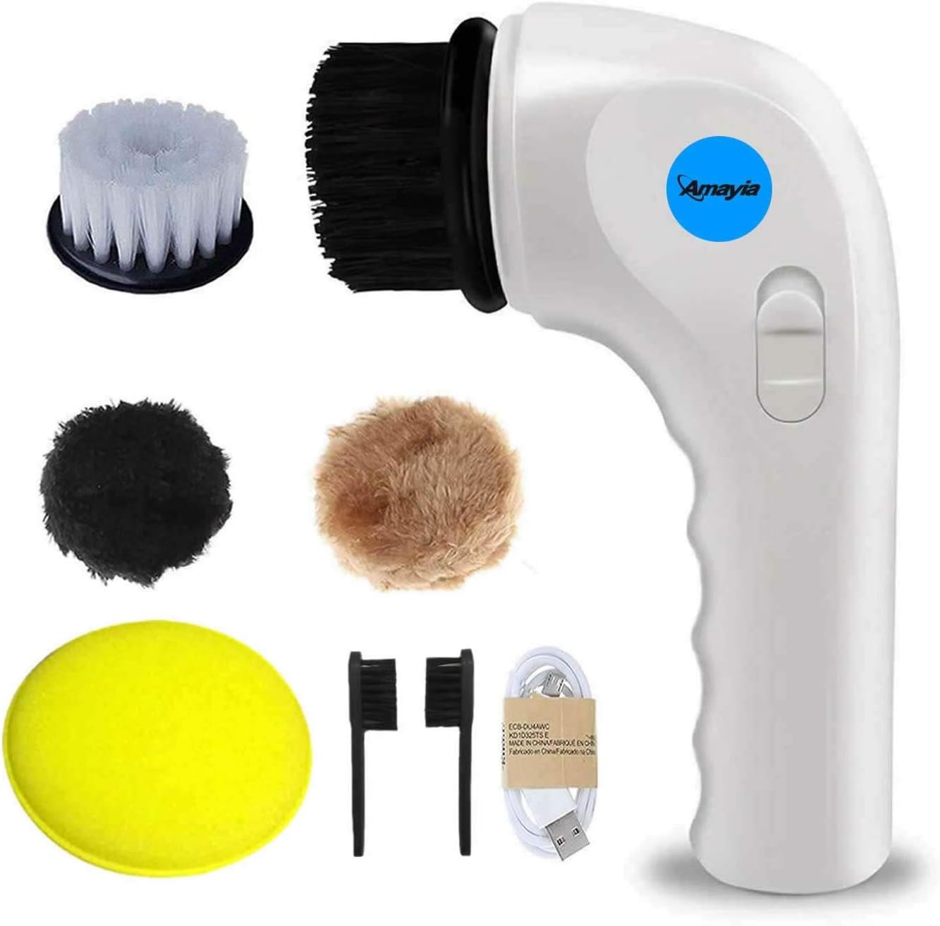 Smoke Detector Hidden Camera, Amayia Hidden Camera Portable Electric Handheld Automatic Shoe Brush Shoe Shine Kit Electric Shoe Polish with USB Interface, Electric Cleaning Brush Tools for Leather