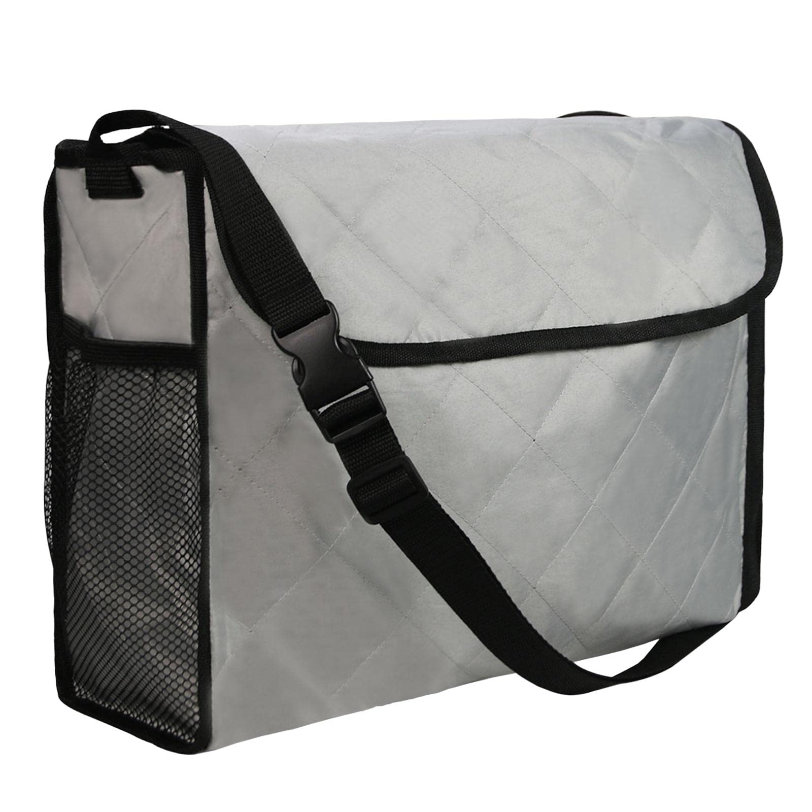 Bolsa Organizadora para Silla de Ruedas con Múltiples Compartimentos Y Correa para El Hombro, de Poliéster, Práctica para Adultos Y Mayores, Gris