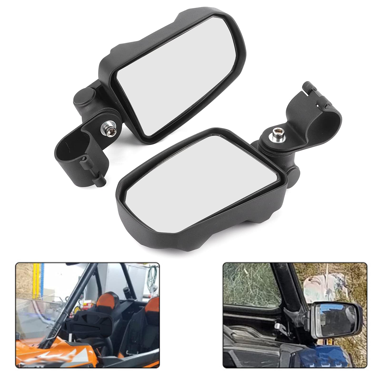 Generic Uniwersalne Lusterko Wsteczne 1,75 Cala do Motocykla UTV ATV Rower Górski Szerokokątne Lusterko Boczne ze Stopu Aluminium