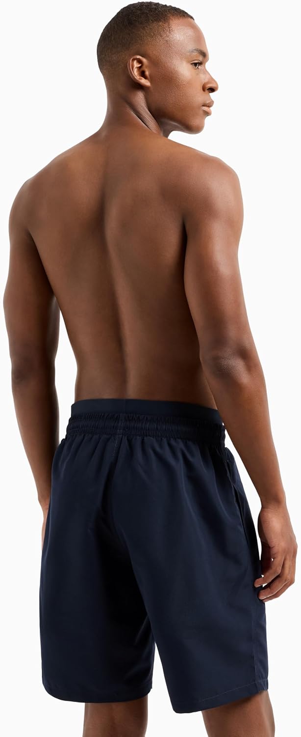 Emporio Armani Men's Logo Band Solid Colored Bermuda Swim Short - Image 2