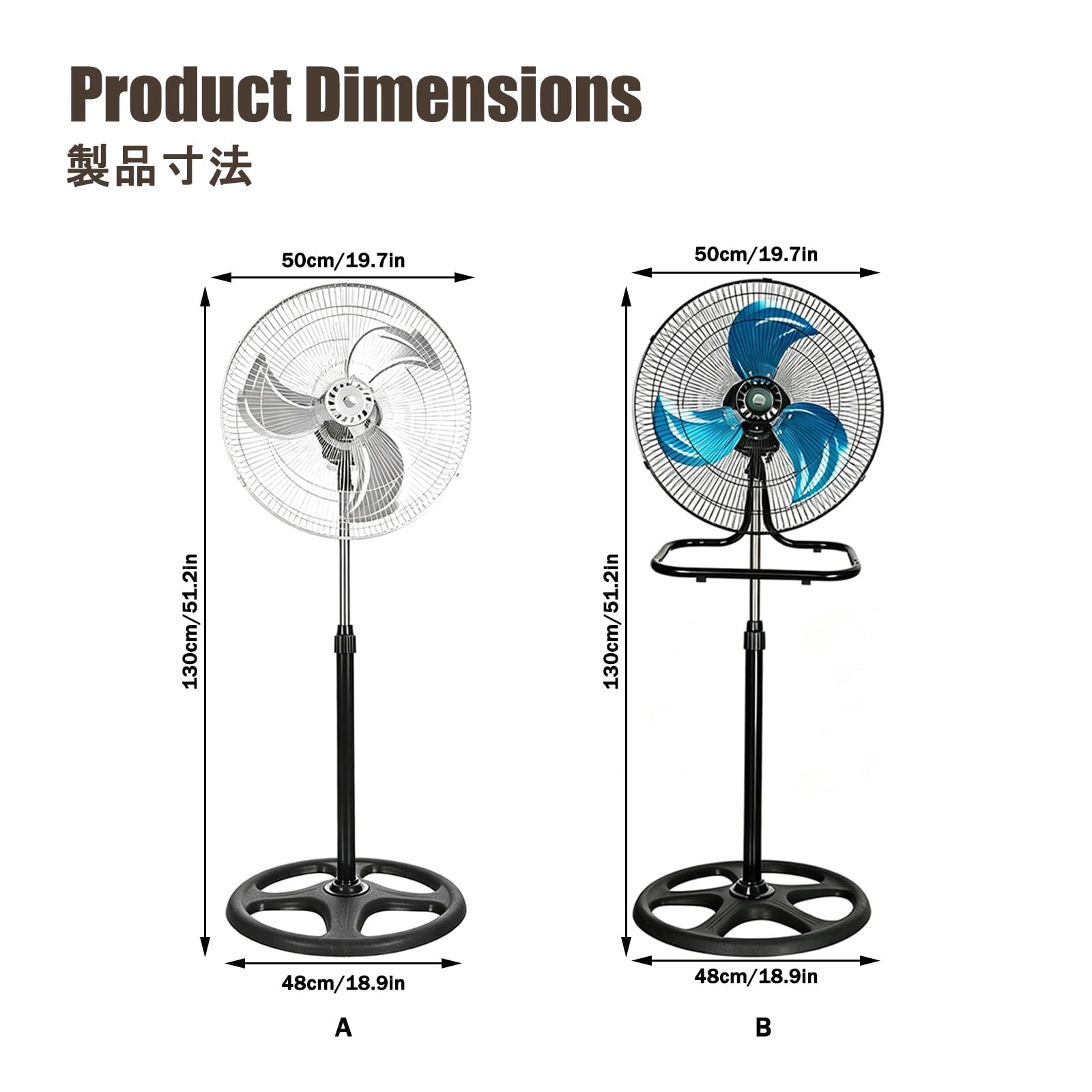Ventilador Industrial de Pie, Ventilador de Suelo Silencioso