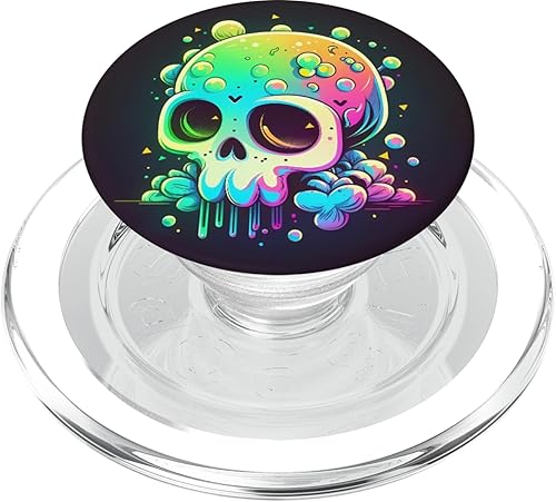 Miniatura 7 de Sugar Skull Synthwave Kawai Skull Design PopSockets intercambiables PopGrip