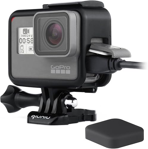 Carcasa de montaje de marco para cámara GoPro Hero 5/6 de acción negra, funda protectora con hebilla de liberación rápida, tornillo de perno de