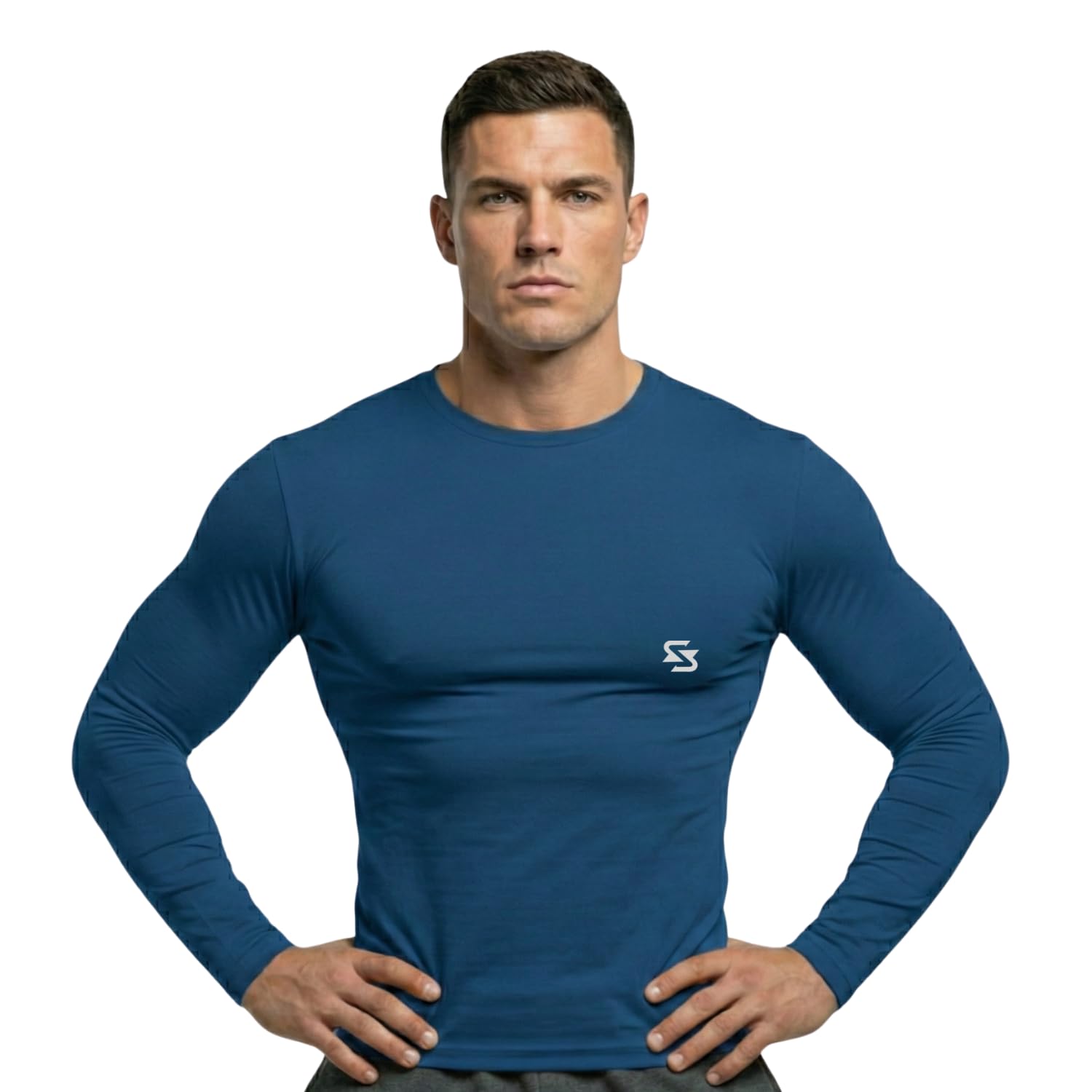 sportinger Men's Compression Shirts Long Sleeve, Base-Layer Quick Dry Workout T Shirts Sports,Gym, Running T-Shirt-picture-6