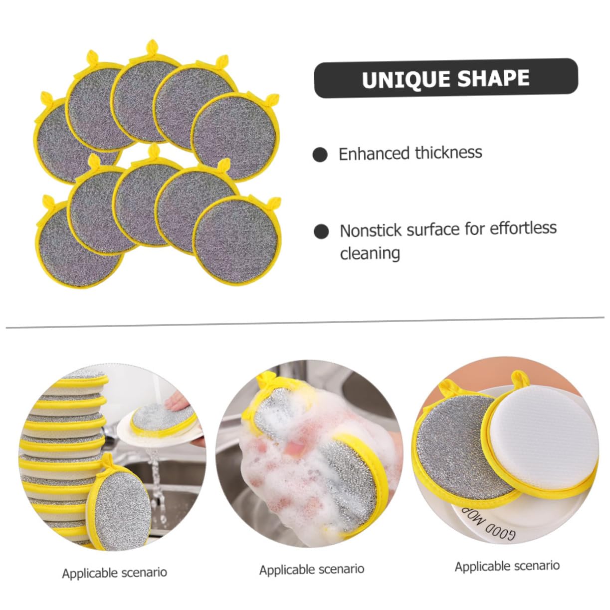 Amosfun 60pezzi Spugne Per Lavare Piatti Spugne Doppio Lato Per Pulizia Efficiente e Rapida Anti-grease e Resistenti Per Cucina e Casa
