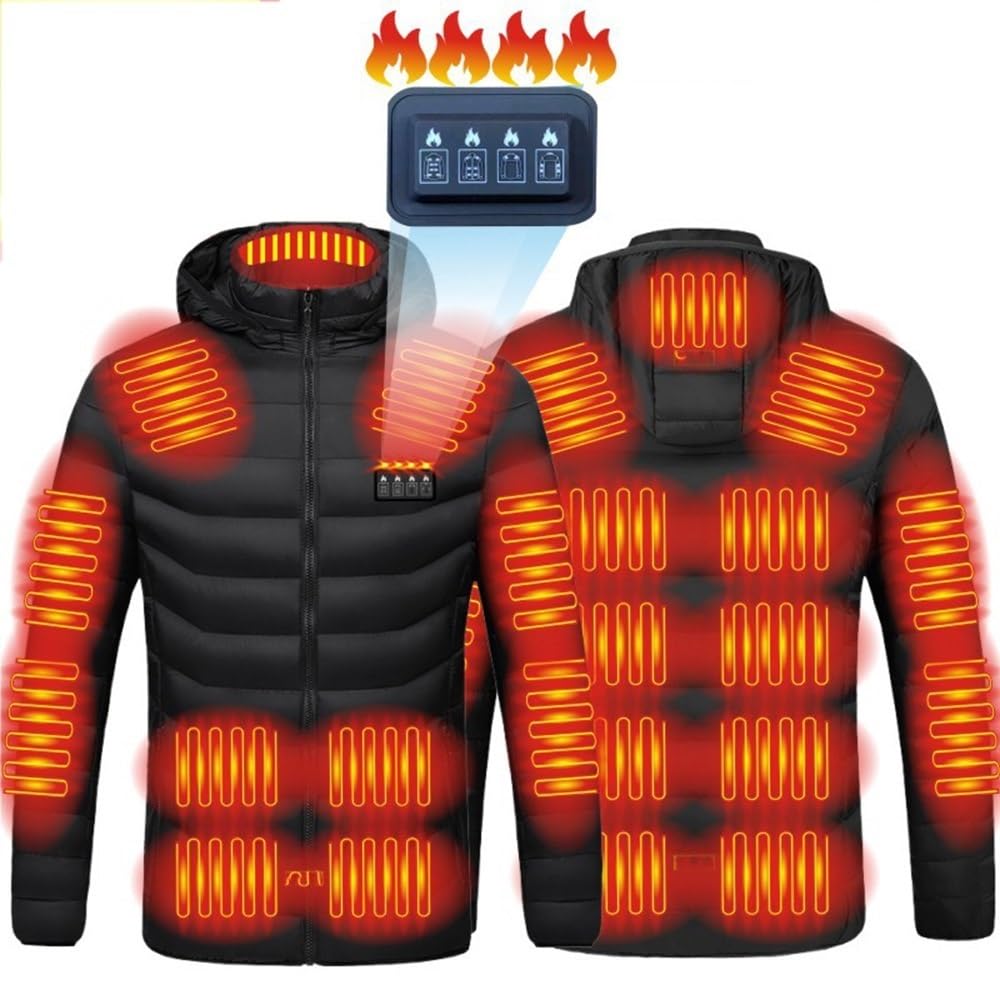 Abrigo con calefacción 21 zonas chaleco carga USB chaqueta cálida capucha pesca motocicleta