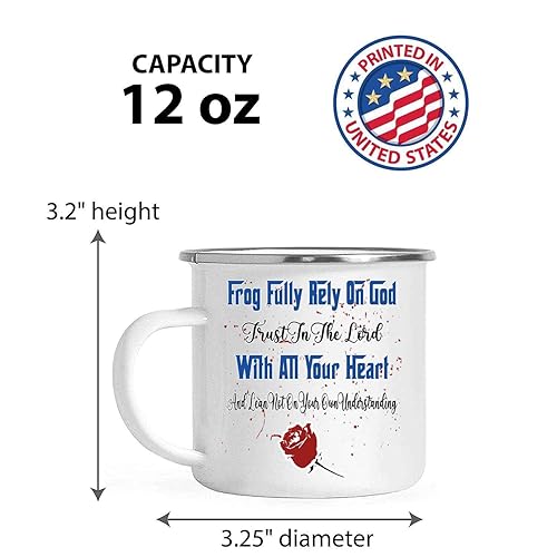 Miniatura 5 de Inspirational Gift Faith-based Gift for Jesus & God Lovers, Celebrate Mother's Day with a Thanksgiving Prayer - Frog Fully Rely on God Quote, Large