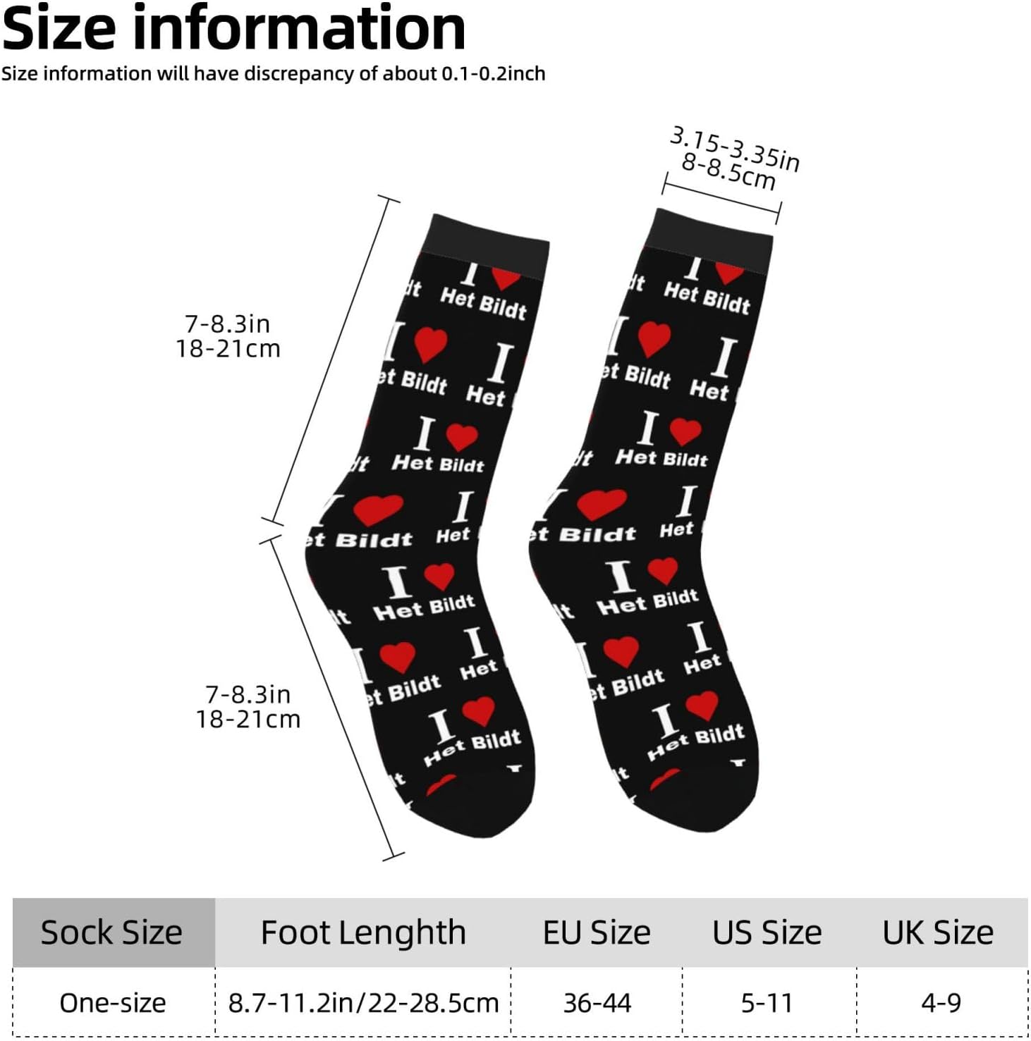I love Het Bildt Socks For Men Women Sport Crew Athletic Running Wicking Socks