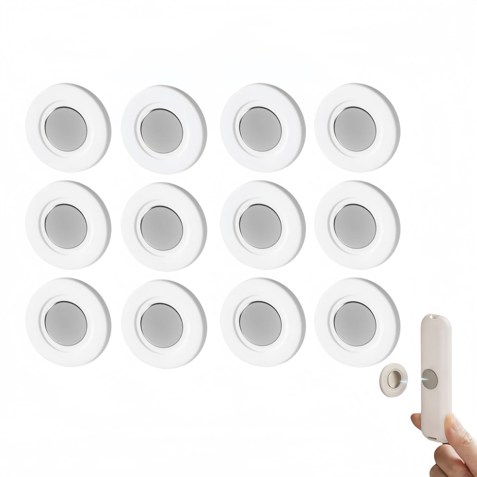 12PCS Magnetic Remote Control Holder Wall Mount,Multi-purpose Magnetic Organizer Storage Stand for TV & Appliance Remote,Self-Adhesive No Drilling Mount, Sleek Design,Re/mote Wall Holder