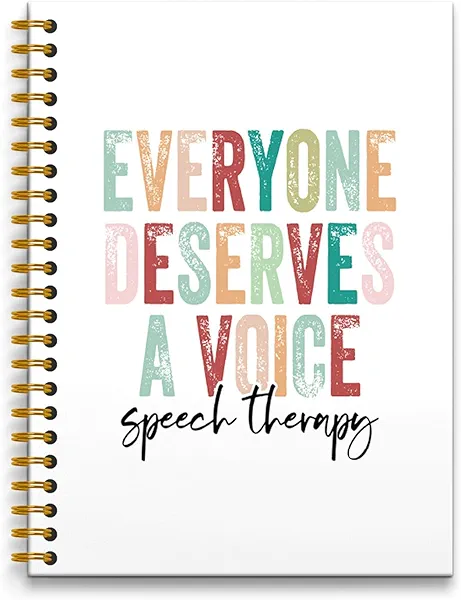 RUNMESS Speech Therapy Spiral Journal Notebook 5.5×8.3 - Journal Spiral Bound for Speech Therapists, Slp Gifts, Speech Pathologist Gifts, Everyone Deserves a Voice Speech Therapy Notebook, 160 Pages