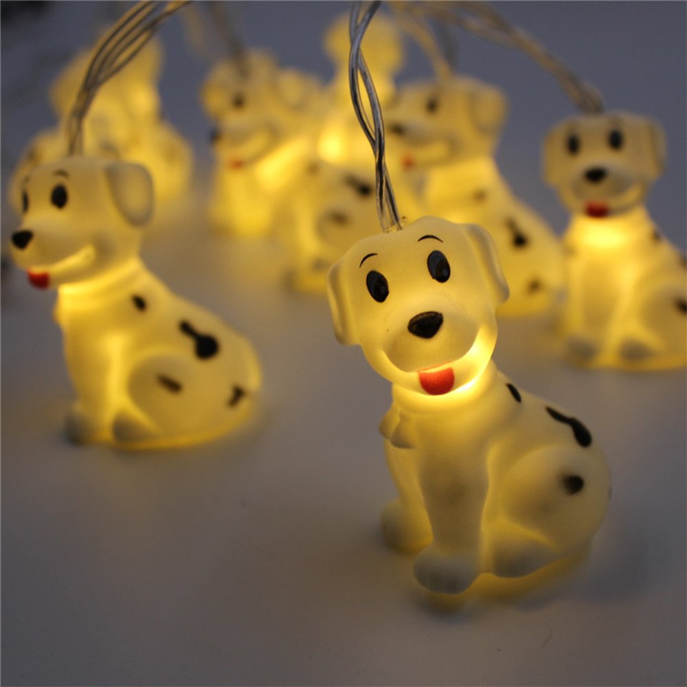 Fairy Lights Cute Dog String Lights Battery Operated Led Animal Lamp Warm White Copper Wire Fairy String Light for Children Indoor Decorative Festival Lights for Bedroom Party Holiday Christmas (Dog)