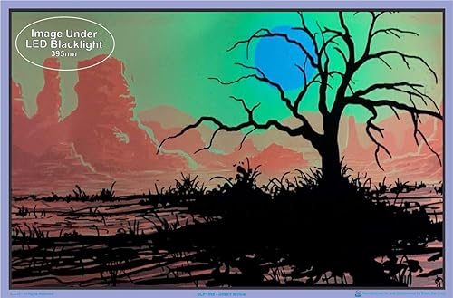 Miniatura 2 de Póster de sauce del desierto – Auténtico material flocado reactivo a la luz negra – 35 x 23 pulgadas