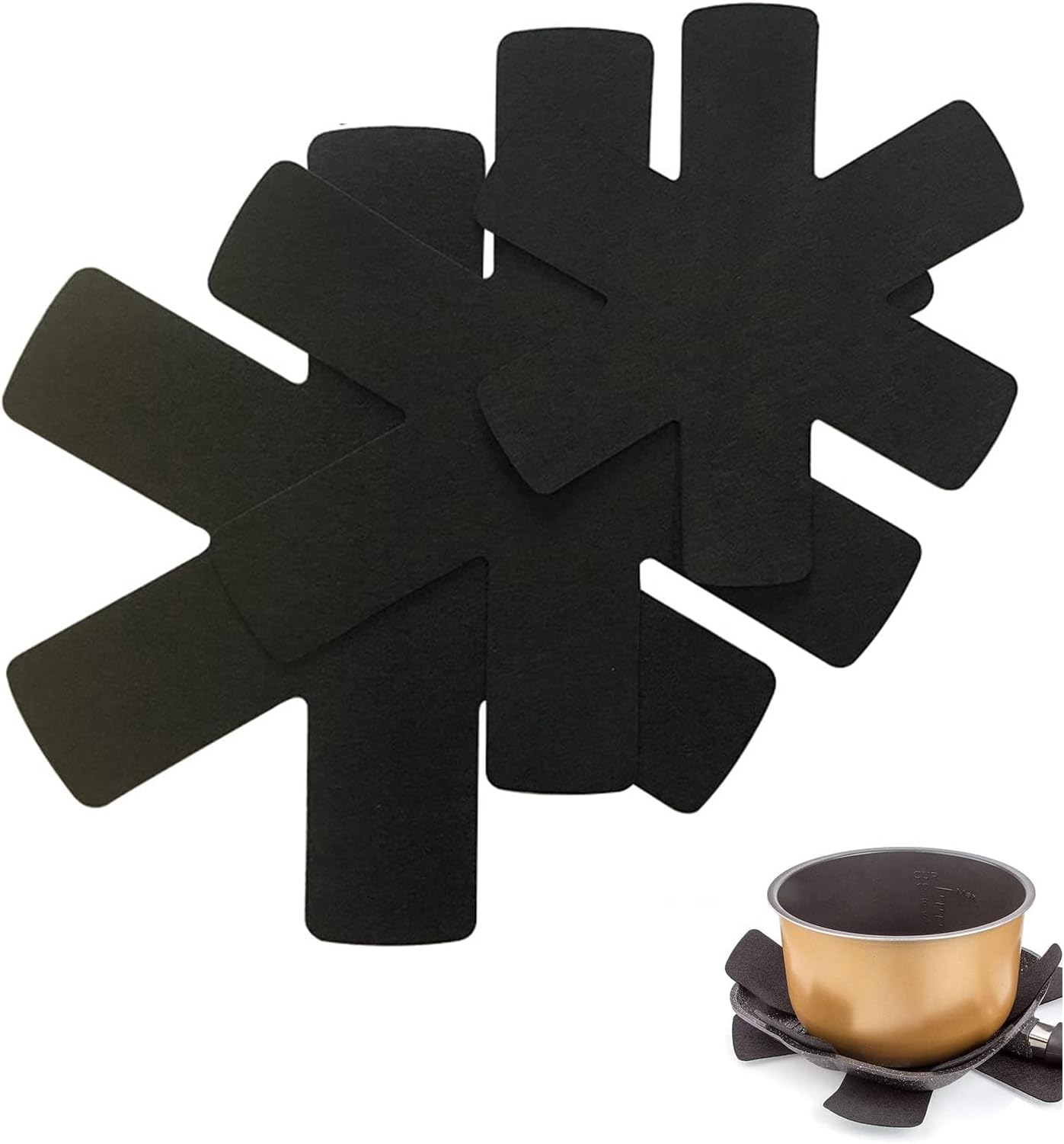 MORJCG 9Pcs Pan Protectors for Stacking, Protectors, Saucepan Pads, Protector, 3 Sizes(38/30/20cm) Felt Pot Stacking and Separating Your Cookware(Black)