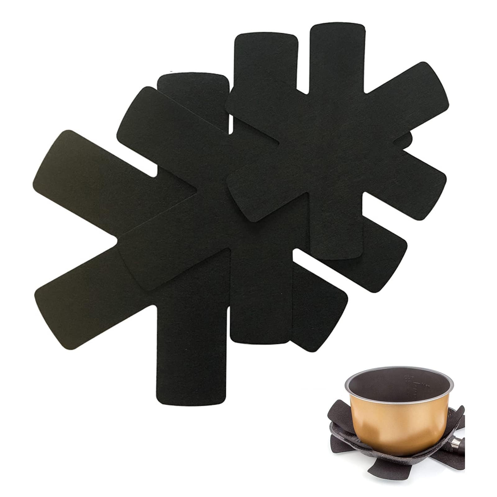 MORJCG 9Pcs Pan Protectors for Stacking, Protectors, Saucepan Pads, Protector, 3 Sizes(38/30/20cm) Felt Pot Stacking and Separating Your Cookware(Black)