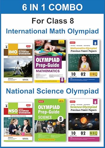 MTG Class-8 (Mathematics &amp; Science) IMO-NSO Olympiad Workbook, Prep-Guide &amp; Previous Years Papers (PYQs) with Mock Test Paper - SOF Olympiad Books For 2024-25 Exam (Set of 6 Books)