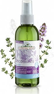 Corpore Sano - Desodorante en Spray Tomillo y Salvia, Natural, Elimina Mal Olor, Hasta 24h de Protección, Extracto Bio Certificado, Vegano, Sin Parabenos, Siliconas, Aluminio, ni Triclosán, 150ml