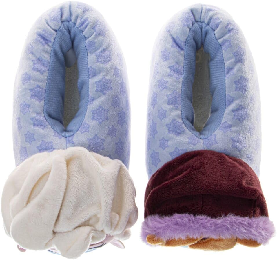 Disney Frozen Elsa and Anna Girls Slippers - Plush Non-Slip Comfy Fluffy Lightweight Warm Comfort Soft Aline Indoor House Slippers (Toddler/Little Kid) - Image 4