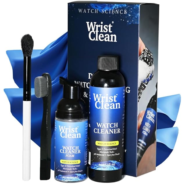 Deluxe Watch Cleaning Kit with Microsuds Tech Watch Cleaner 50ML Foam 4oz Refill Large Watch Jewelry Cleaner Cloth