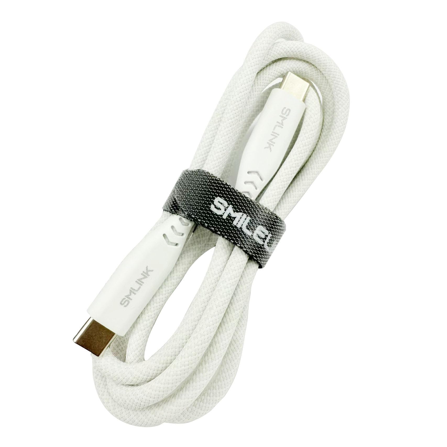 PD60W - Cavo da USB C a USB C, 1,5 m, in nylon intrecciato, ricarica rapida e trasferimento dati ad alta velocità, compatibile con iPhone 17/16/15, serie laptop, colore: bianco