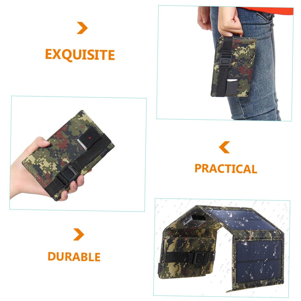 Cargador Solar Plegable USB Portátil para Camping Viajes y Dispositivos Móviles Herramienta de Carga para Exteriores