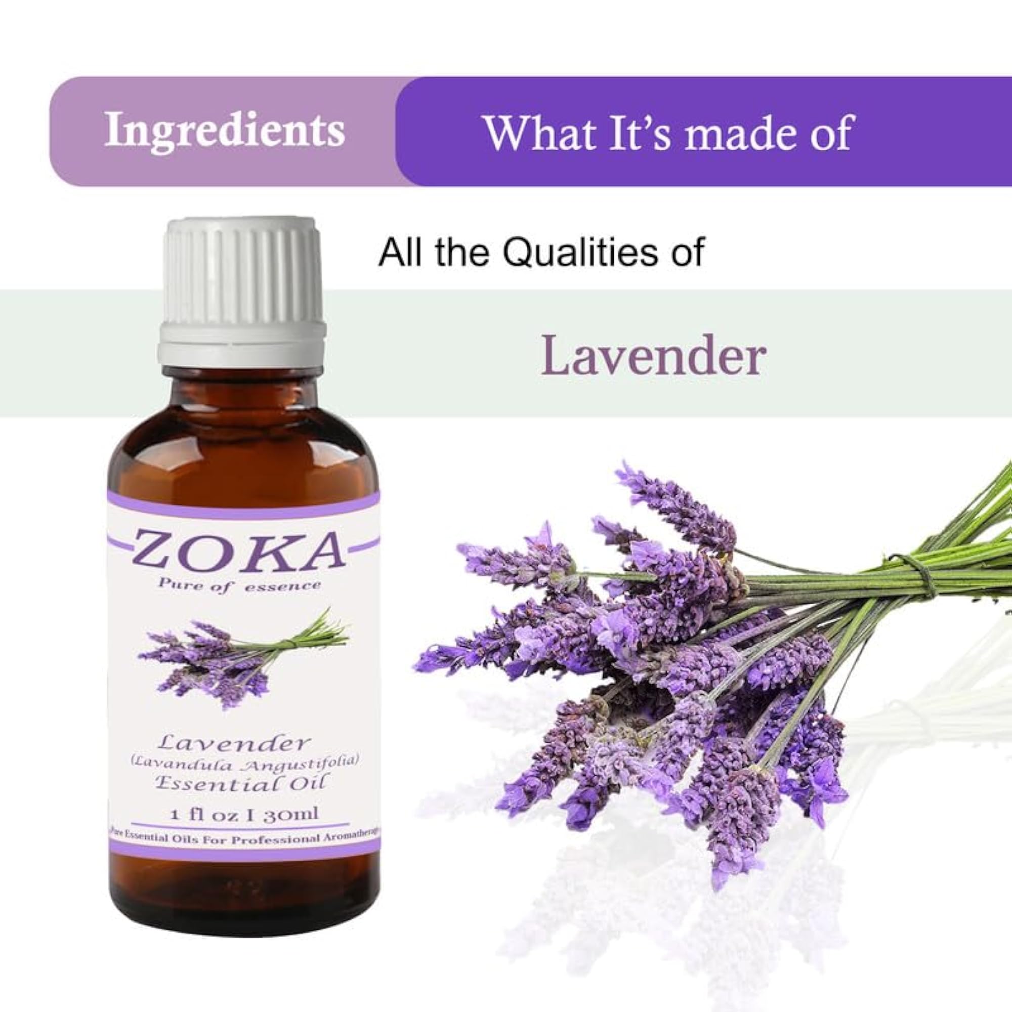 Zoka Lavender Essential Oil, Pure & Natural