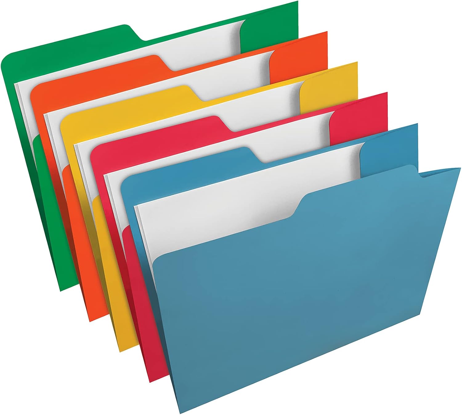Find It All Tab File Folders, Letter Size, Back to School Supplies for College Students, 5 Color Assortment, 80 Folders per Pack (FT07070) : Office Products