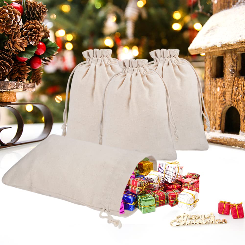 SXUUXB de 20 sacs à cordon en coton - 30 x 40 cm - Petits sacs en toile de jute - Pour mariage, fête, cadeau de Noël