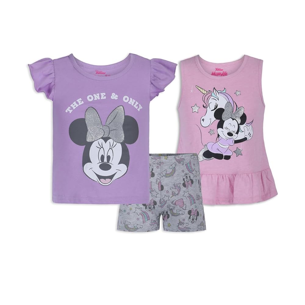 トップス minnie Amazon.com: Disney Minnie Mouse Girls' Short Sleeve Shirt
