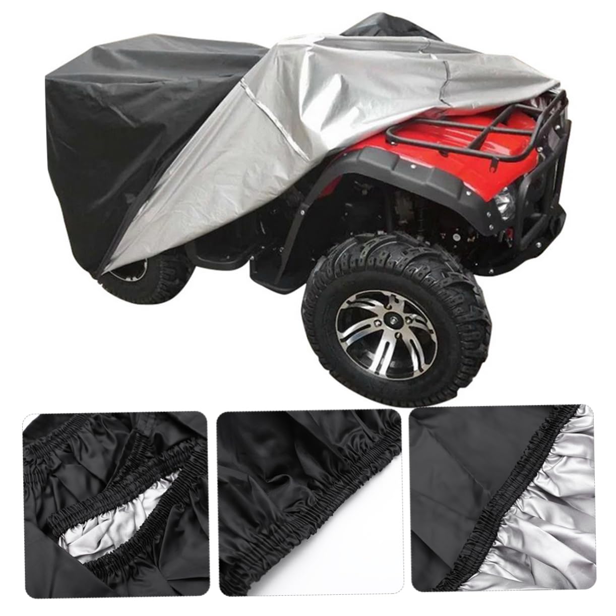 Yardwe Prato Falciatrice Copertura Equitazione Rasaerba Copertura Impermeabile Heavy Duty Prato Trattore Copertura Antivento per Il Veicolo Outdoor Erba Nero della Macchina