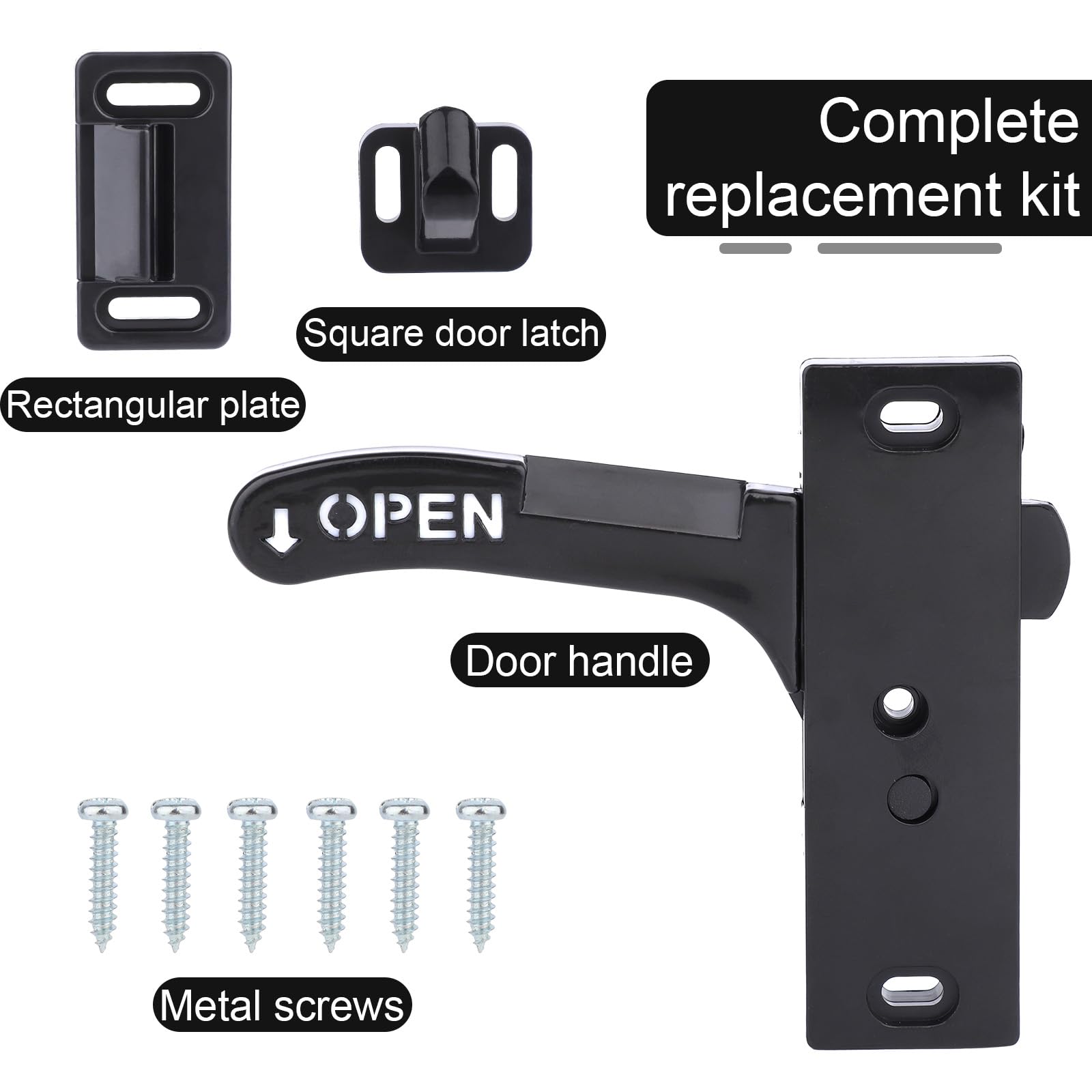 BOXOB RV Screen Door Latch Hand Handle Kit (Left Side) - Image 4