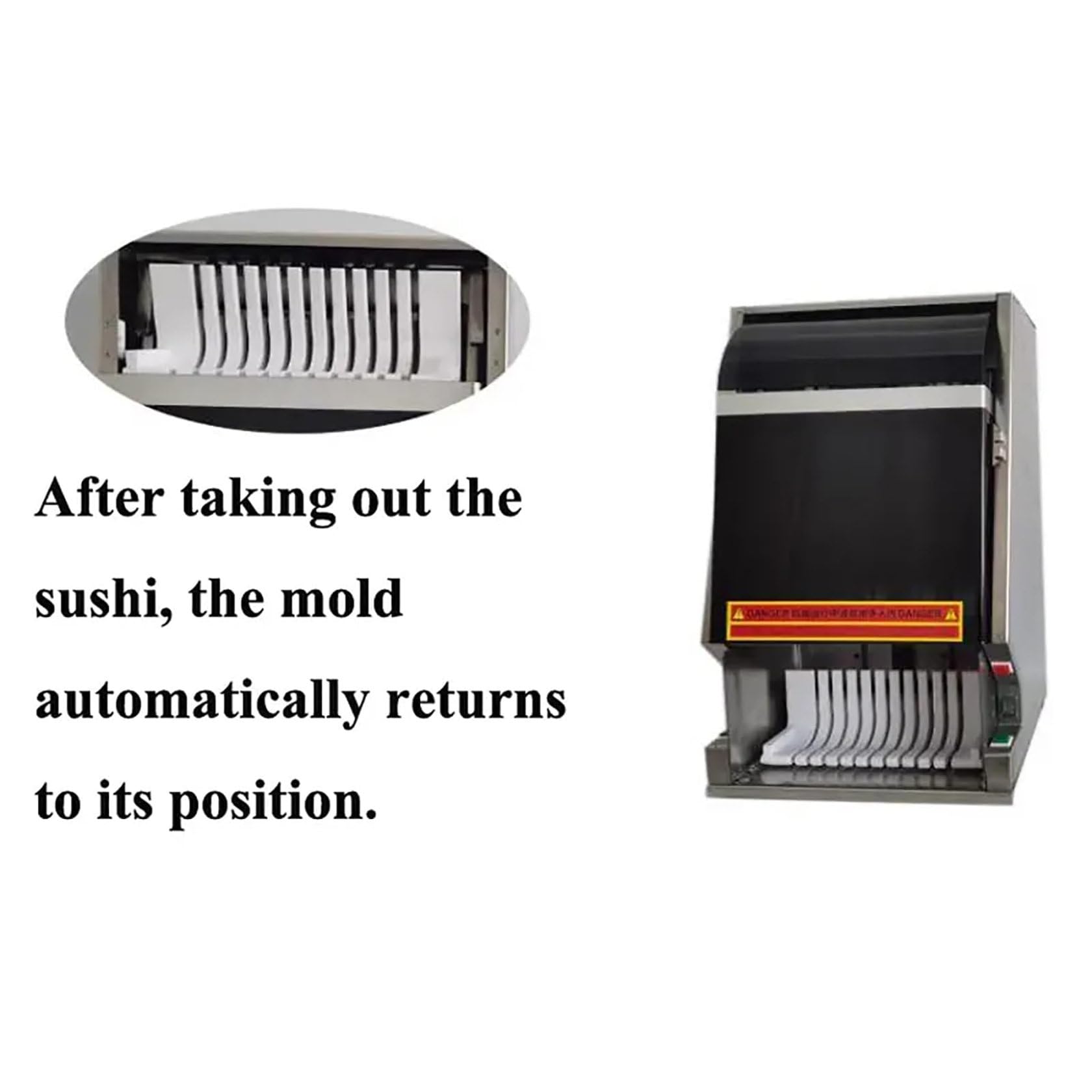 Gewerblicher automatischer Sushi-Rollenschneider mit Abnehmbarer Klinge, hohe Effizienz für 8/10/12 Stücke, für die Sushi-Herstellung, 8 Scheiben,8slices