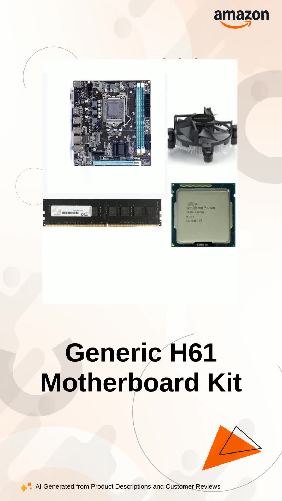 H61 Motherboard Kit with i5 Processor & 16GB DDR3 RAM & CPU Fan