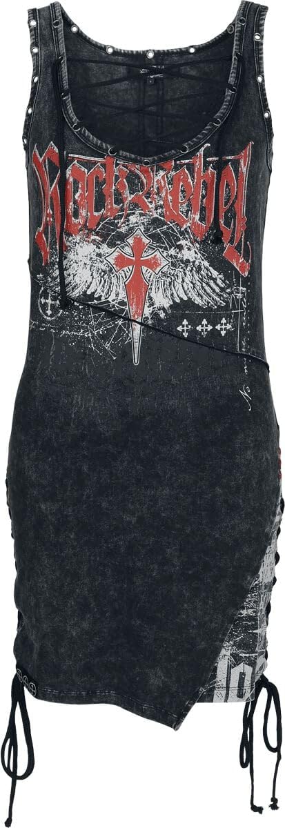 Rock Rebel by EMP Damen Kurzes Kleid Stay A Little Longer grau