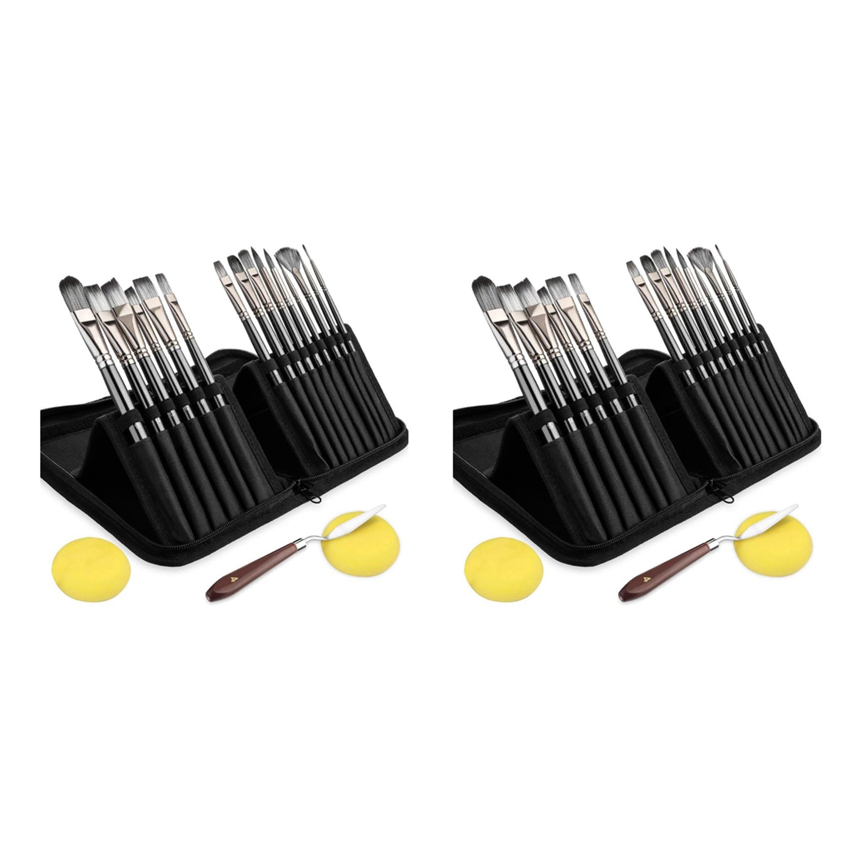 Jnchdghwa 30PCS Acrylic Paint Brushes Set, Acrylic, Watercolor and Gouache Painting Brushes ForAmatures and Professional Painter