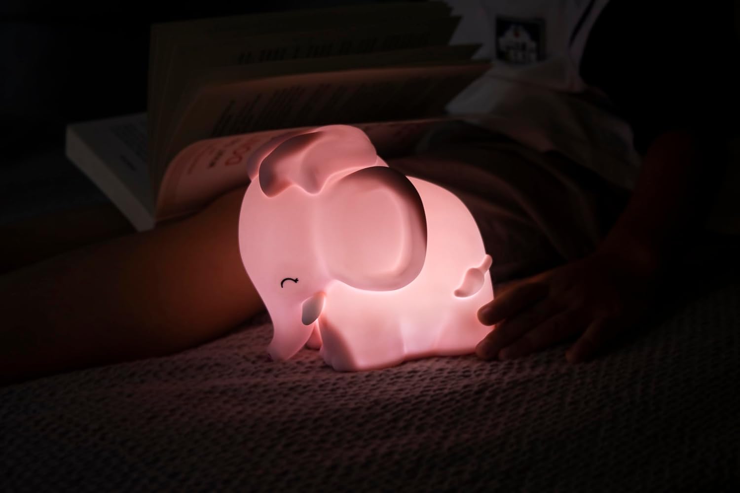 [D]hink DHINK Rechargeable LED Elephant Silicone Bedside Lamp for Baby and Child Room - Children's Night Lamp - Baby Gift