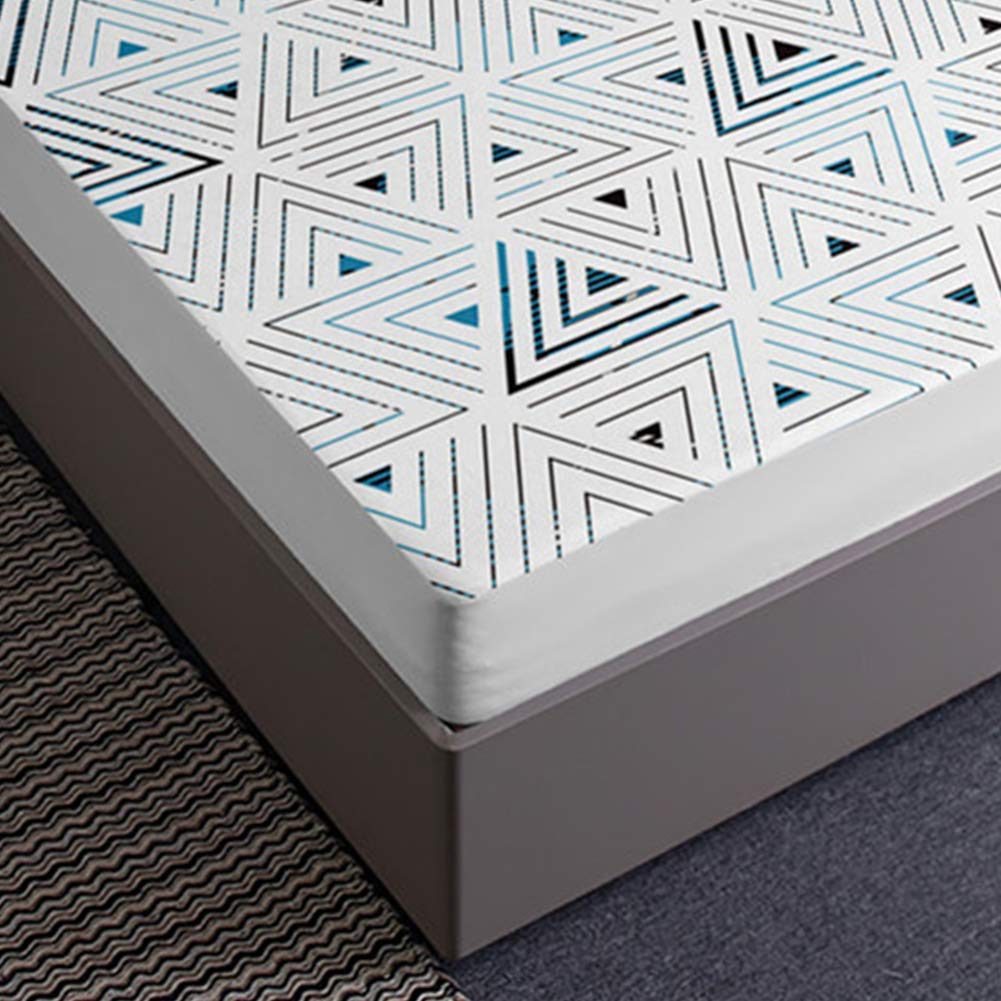 Drap housse 160x200x30cm Chickw1 en microfibre géométrique pour grand lit