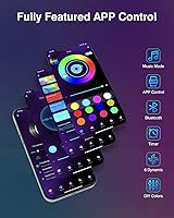 Vista 2 de Tira de luces LED RGB de 200 pies (3 rollos de luces LED de 65.6 pies), luces LED Bluetooth ultra largas con control remoto de voz de aplicación, 28