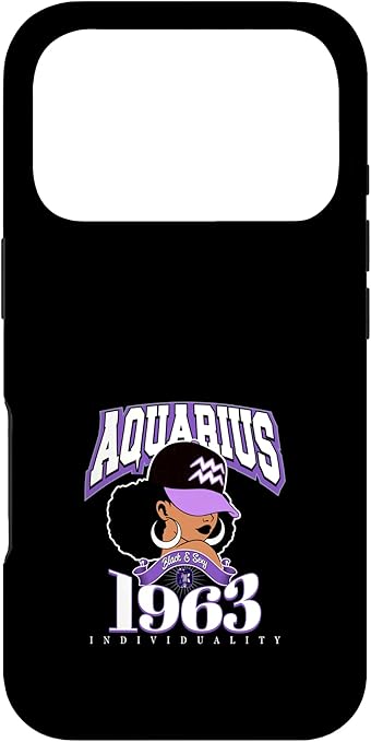 Aquarius 1963 Astro Year Melanated Queen Afro Goddess Case for iPhone 17 Pro