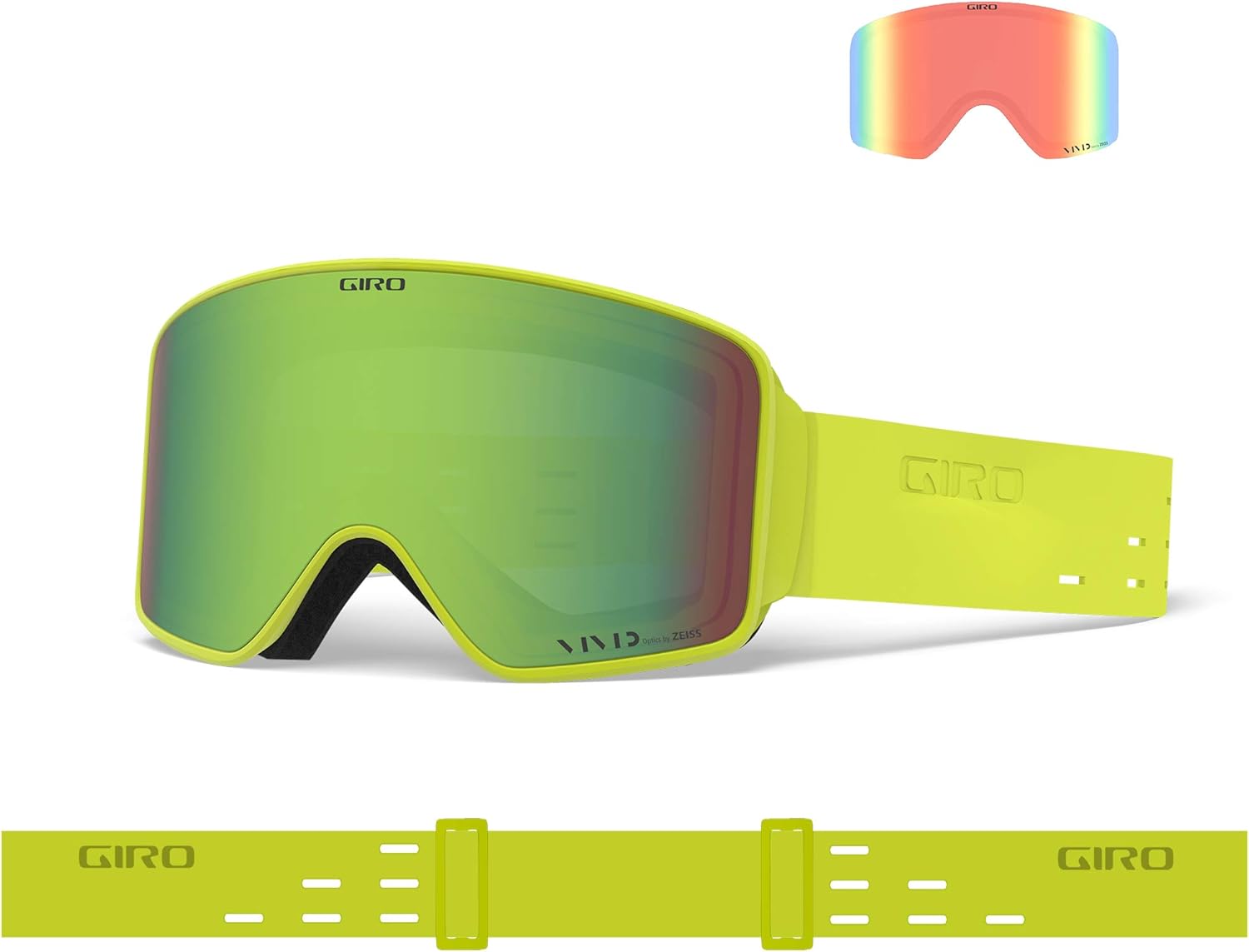 Giro Method Ski Goggles - Snow Goggles for Men, Women & Youth - Quick Change with 2 VIVID Lenses - Anti-Fog Vent Tech - OTG Black & White Animal VIVID Emerald/VIVID Infrared