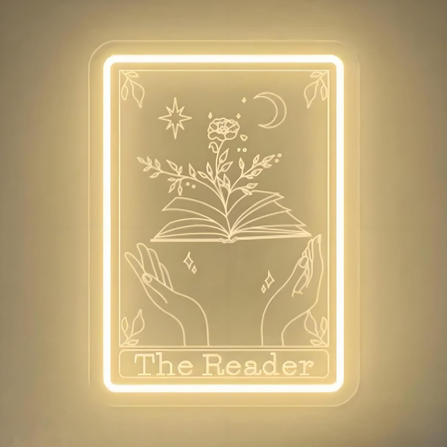 The Reader Neon Sign, Neon Sign for Readers Women or Men Friends, Led Hanging Read Room Sign, Gift For Book Enthusiast Reading Enthusiasts