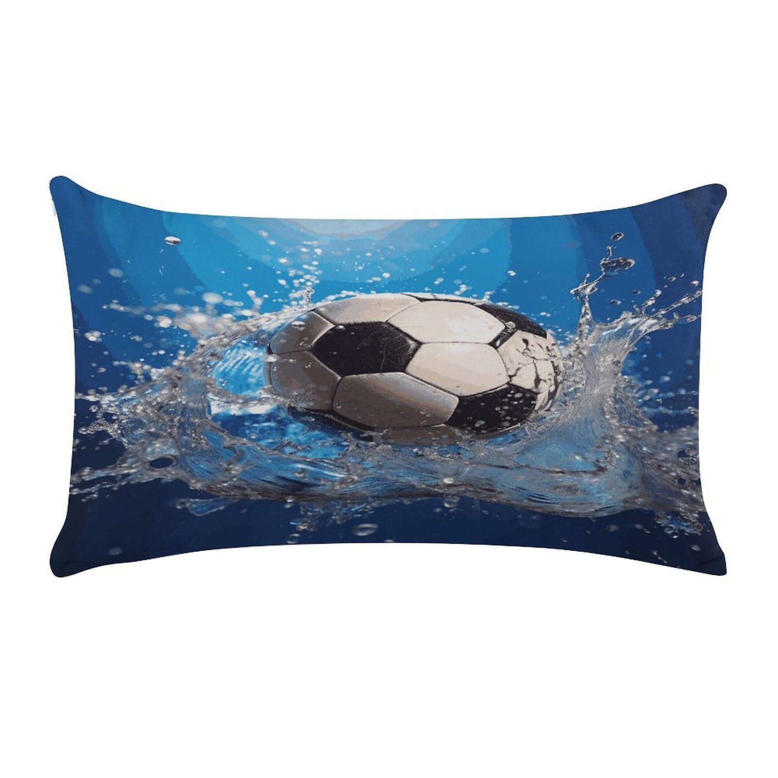 LDGSUPH Soccer Ball Water Throw Pillow Cover with Zipper Long Throw Pillow Case Anti-Fading Pillow Protector Super Soft Decorative Cushion Case Exquisite Plush Pillowcase12 X 20 in
