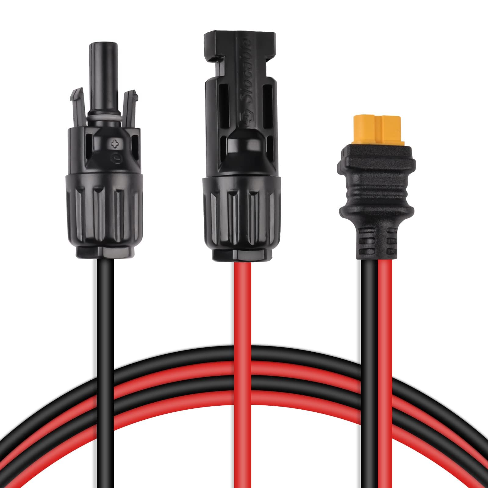 URAQT Złącze słoneczne do adaptera XT60, kabel do ładowania słonecznego 12AWG, złącze słoneczne 60 cm do XT60, wodoodporność IP68, do przenośnej elektrowni i generatora słonecznego