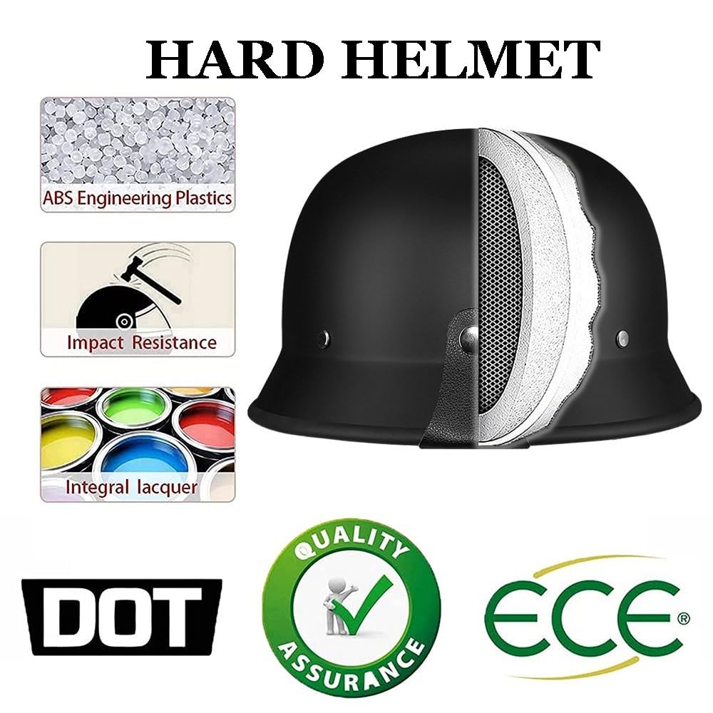 Retrò Casco a Scodella, Vintage Caschi Cromwell, Moto Half-Face Motocross Helmet Leggero Motorcycle Hemlets, per Scooter Motocicletta Urbano, ECE Certificato （55-62CM）