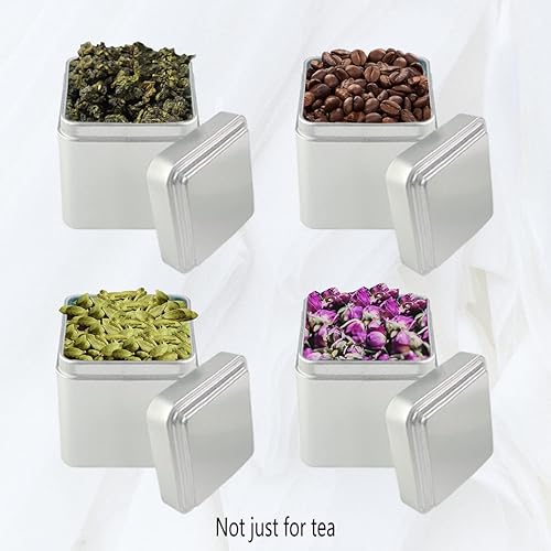 Miniatura 4 de Paquete de 9 recipientes de té de hojas sueltas, recipientes cuadrados para té suelto, organizador de almacenamiento de té con tapa sellada, tarros