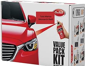 COM-PAINT Best Car Scratch Remover Kit - Spray Paint for Tata Manza, RC Colour (Monarch Red) - Made in India